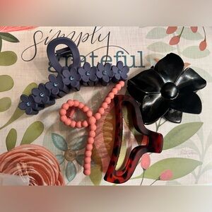 💜💜 Stylish Hair Clip Lot in Black, Purple, Pink, and Brown Lot # 575